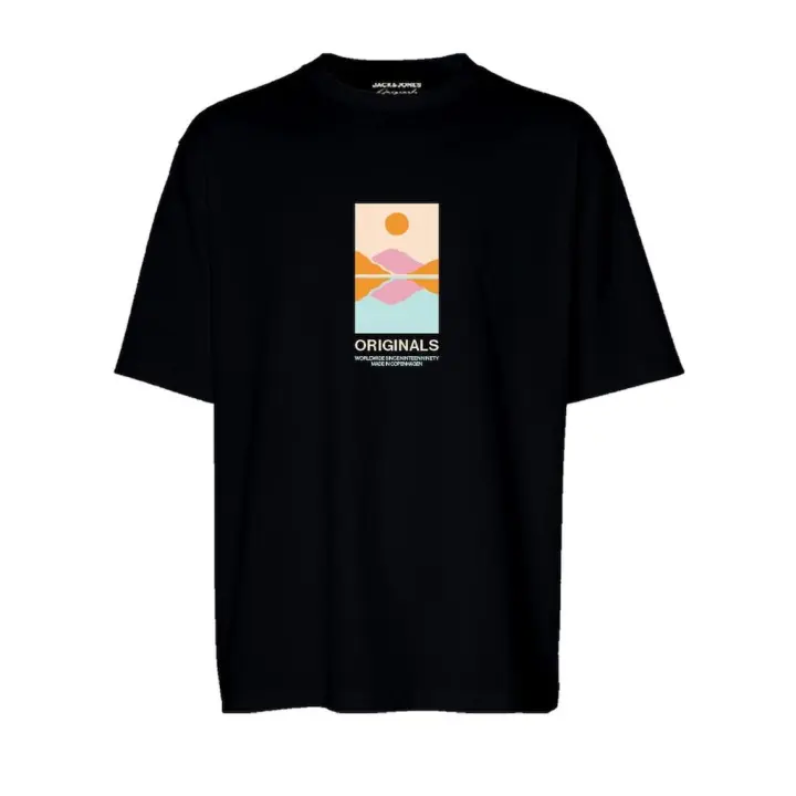Jorlafayette 12255640 Tee Ss Crew Neck 1 Fst Ln Black de Jack & Jones - 1