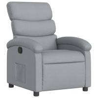 vidaXL Sillón reclinable de tela Gris claro, Gris oscuro, Negro Sillon Dormitorio Sillon Comodos Silla Relax Sillón Sofá - details 1