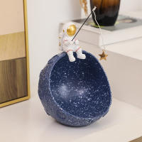 Adorno De Escritorio Espacial Con Resina Figura De Espaceman Y Planeta En Caja Organizadora Para Decoración De Habitación Temática De Espacio - details 8