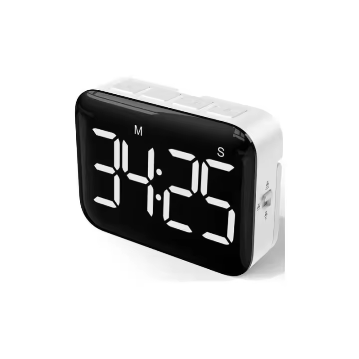 Temporizador de Cocina digital with large LED pantalla, timizador magnético with Brillo ajustable y Sonido, cronómetro para Cocinar - 1