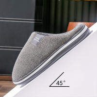 Tacones Bajos Para Hombre De Algodón Suave Y No Resbaladizos De Invierno Tallas Grandes 40-51 Zapatillas Interiores Cómodas Y Cálidas Con Forro De Peluche - details 12