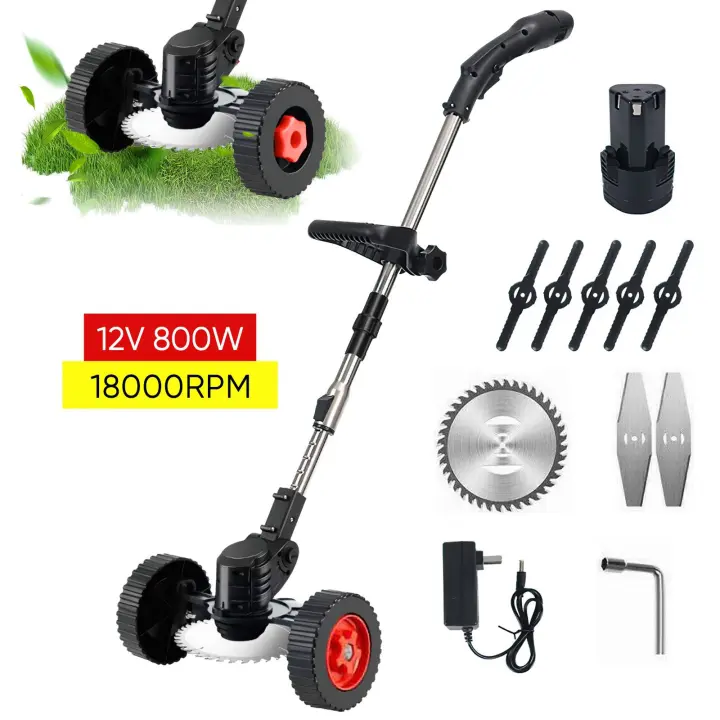 Cortacésped Eléctrico 800W | Makita | 21V | 18000 Rpm | 1500mah | Pértiga Telescópica Regulable | 1 Batería | Longitud Ajustable 90-120 Cm - 1