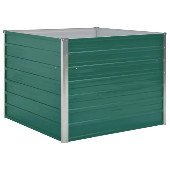 vidaXL Jardinera elevada 100x100x77 cm acero galvanizado Color Gris,  Marrón,  Antracita y mas - 1