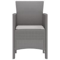 Silla de Jardín vidaXL Conjunto de 2 Gris claro Poliratán Estándar - details 4