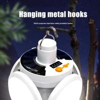 Lámpara De Camping LED Portátil Recargable Por Sol Y USB Iluminación Nocturna De Emergencia Plegable Para Pesca Y Senderismo - details 2