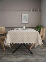 Mantel De Lino Y Algodón Con Estampado De Margarita Bohemia Para Fiesta Y Picnic En La Cocina 1PC Mantel De Frangeado Estilo Farmhouse - details 4