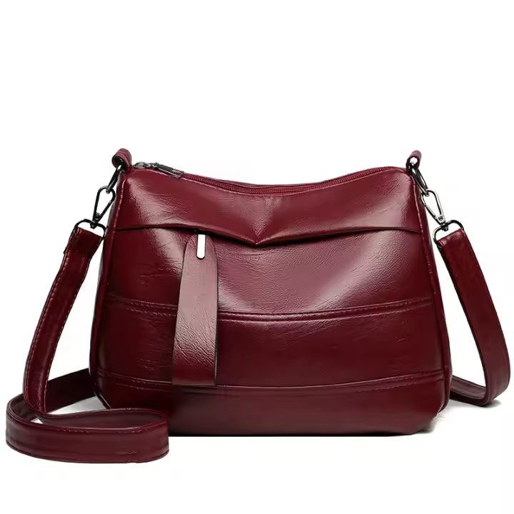 Bolso bandolera de hombro versáril para desplazamiento, Pequeño, Cuadrado, de cuero elegante, Moderno, de gran capacidad, Con múltiples compartimentos y cuero Lavado simple. - 1