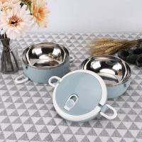 Fiambrera portátil de acero inoxidable azul con aislamiento térmico para fideos de arroz, contenedor de alimentos (doble capa) - details 3