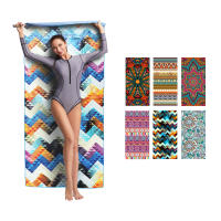 Toalla De Playa HiTurbo De Microfibra Secado Rápido Ultraligera Y Super Absorbente Con Estampado Bohemio Para Natación Y Fitness - details 0
