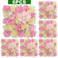 6Pcs Paneles De Flores Artificiales Rosas Y Euforbia En Seda Para Decoración De Fondo De Bodas Y Fiesta Decoración Del Hogar Y Eventos - details 11