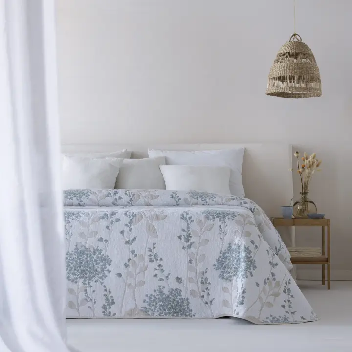 ETHERE MAISON - Colcha jacquard algodón Chiara Azul - 1