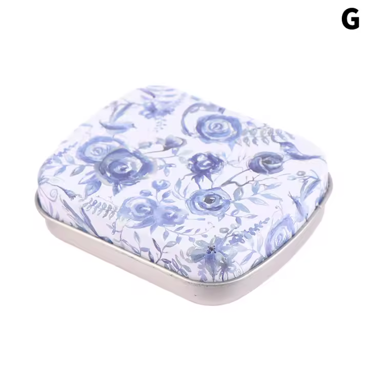 Caja De Almacenamiento Portátil Mini De Metal Con Tapa Y Bisagra Estuche Rectangular Para Caramelos Y Píldoras Organizador Para El Hogar - 1