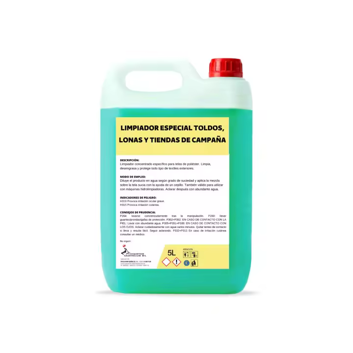 Limpiador de toldos y Lonas. Manual o Hidrolimpiadoras. Concentrado. Garrafa de 5 litros - 1