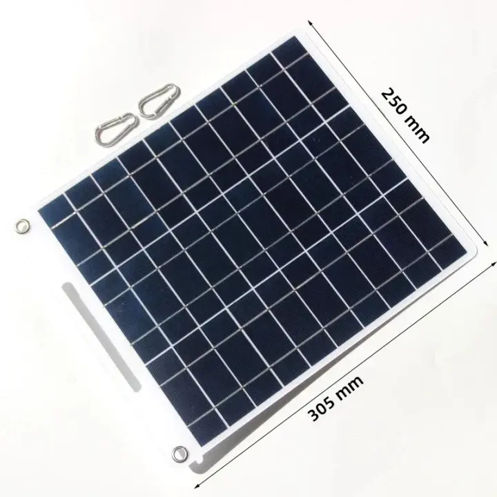 Cargador De Batería Portátil Con Placa Solar De 100W 5V Dual USB Impermeable Para Acampar Al Aire Libre Panel Solar De Celdas Solares - 1