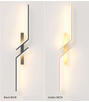 Lámpara De Pared Moderna Minimalista Creativa Con LED Para Dormitorio Sala De Estar Sofá TV Iluminación Ambiental Material Aluminio Negro - details 9