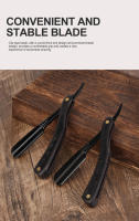 Cuchilla De Afeitar Para Hombres Barbería Herramienta De Peluquero Acero Inoxidable Plegable Con Hojas Interchangeables Barba Y Cara - details 2