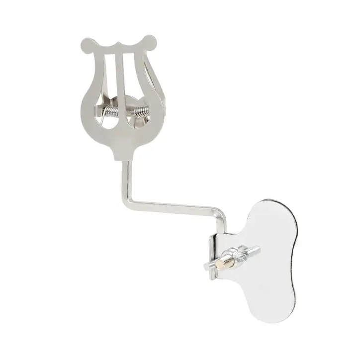 Soporte De Música Universal Portátil De Metal Para Instrumentos De Viento Saxofón Trompeta Trombón Clarinete Marching Silver - 1