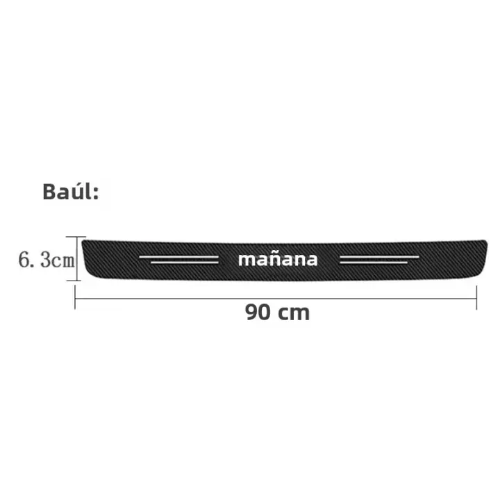 Protector De Puerta De Coche Con Estampado De Fibra De Carbono Bandeja De Umbral Para Logotipo De Mañana Guardabarros Antiscratch - 1