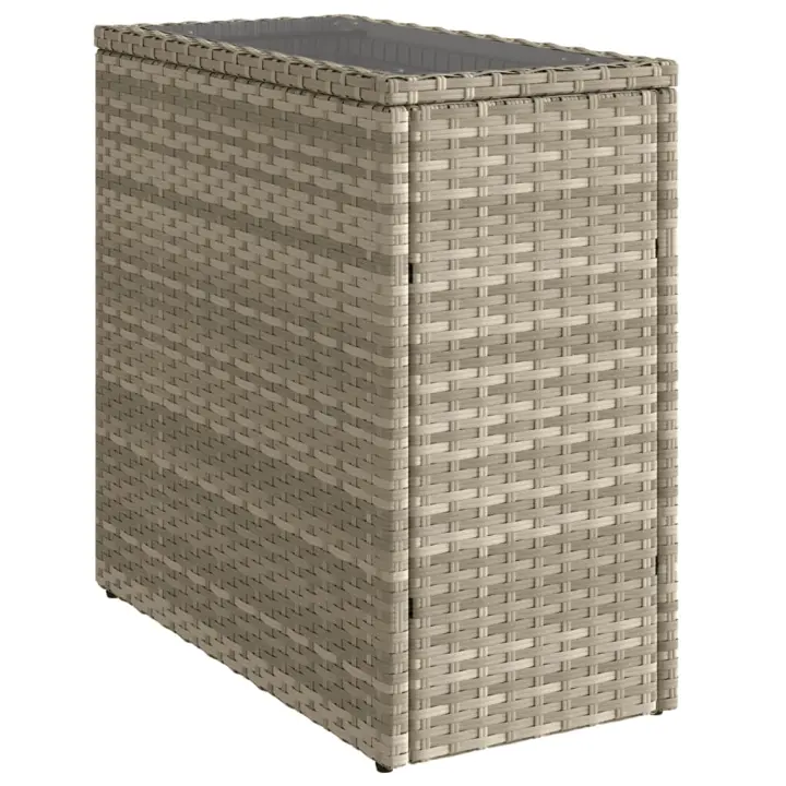 Mesa Auxiliar Jardín tapa Vidrio gris Claro 58x27,5x55 cm - 1