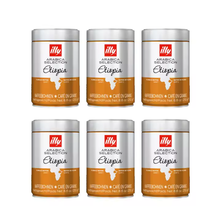 Pack 6 x Illy Café en Granos Etiopia 250 gr 100% arábico - 1