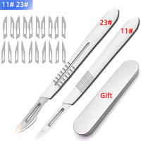 20pcs Hojas De Afilado De Acero De Carbono 11# 23# Para Scalpel Cuchillo Metálico Grueso Con Mango Antideslizante Para Cirugía Y Reparación PCB Herramienta De Corte DIY - details 5