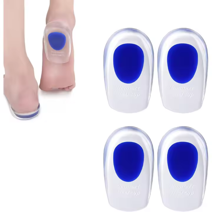 El pinzamiento plantar, fascitis plantar, espolones calcáreos y tendinitis (33-38) 2 Pares de almohadillas de silicona para el talón, plantas de gel para el talón, ideales para recir - 1