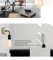 Lámpara De Pared Nórdica En Madera E27 Retro Para Iluminación Interior De Dormitorio Y Sala De Estar Decoración De Hogar LED - details 8