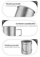 Tiartisan Taza De Camping Plegable De Titanio 200ML-750ML Superficie De Cristal De Hielo Portátil Y Ligera Para Picnics Y Actividades Al Aire Libre Con Tapa - details 7