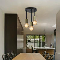 1pc Lámpara De Techo Moderna Sencilla Con Cuatro Cabezas E27 Base Para Entrada Dormitorio Cocina Pasillo Candelabro Negro - details 3