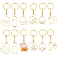 12Pcs Encantos De Animal Con Llavero Marco De Aleación Hueco De Resina Surtido De 6 Estilos Colores Duraderos - details 0