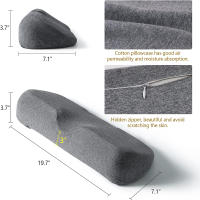 Almohada De Memoria Para El Cuello Ergonómica Para Dormir En Lado Almohada De Contorno Orthopédica Decorativa Viaje Cama 100% Algodón - details 6