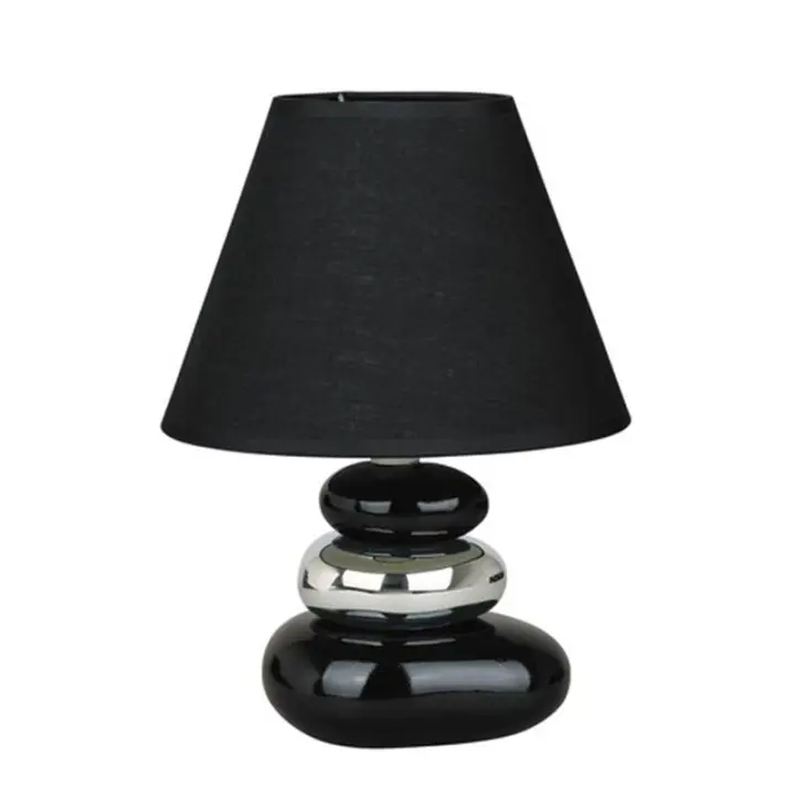 Lampara Mesa Ceramica Negro E14 Tela SALEM  RABALUX - 1