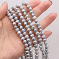 Perlas De Agua Dulce Naturales Gris Genuine 36 Cm Con Cuentas Sueltas De 6-7mm Para La Creación De Joyas DIY Collar Y Pulsera - details 2