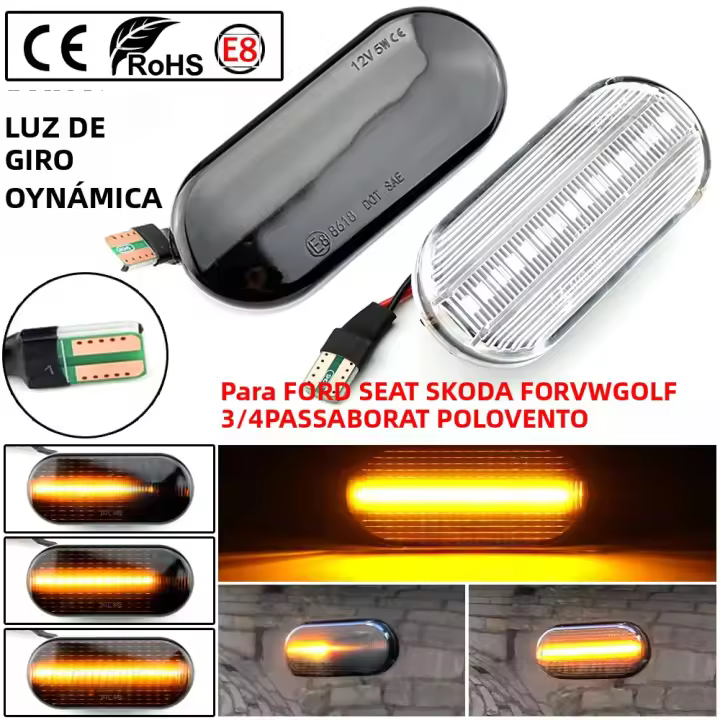 Luz De Señal Dinámica LED Para SEAT Ibiza 6L Cordoba Toledo Leon MK1 MK2 Octavia T10 Interfaz 12V 3W Vehículo Volkswagen - 1
