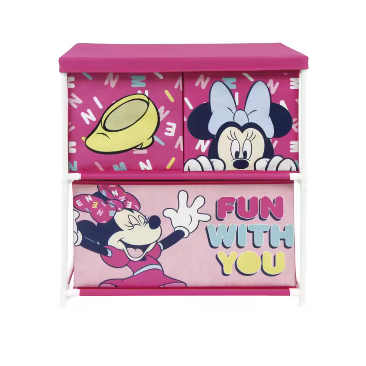 ARDITEX WD14426 Estantería con 3 contenedores textiles de 53x30x60cm de DISNEY-Minnie - 1