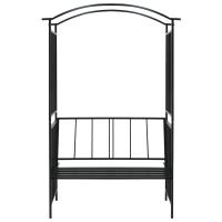 vidaXL Arco de jardín con banco hierro negro 128x50x207 cm - details 1