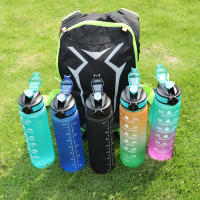 Botella Deportiva De 1000ml Con Tapa Y Marca De Tiempo Para Exteriores Camping Copo De Bebida Portátil Antigrado Y Reutilizable Para Estudiantes - details 3