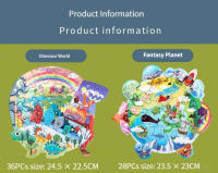 Rompecabezas De Papel Irregular Cartoon Para Niños Juguete Educativo Mini Desafío Montessori 24-28-36 Piezas Estilo Animal Espacial Oceanos - details 8