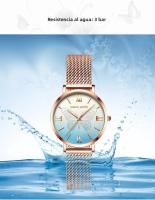 Reloj De Cuarzo Para Mujer Hannah Martin Diseño Original Con Mariposa 3D En Oro Rosa Cuerda De Acero Inoxidable Resistente Al Agua Y Al Choque - details 19