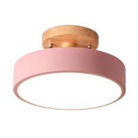 Lámpara De Techo Redonda Nórdica Con Grano De Madera Luz LED Para Cocina Dormitorio Decoración De Hogar Iluminación Para Pasillo - details 5