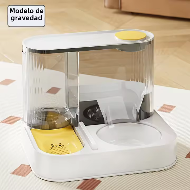 Alimentador Automático Para Gatos 1.5L Agua 2.2L Alimentos Dispensador De Agua Con Filtro Dual Apagado Automático En Falta USB - 1