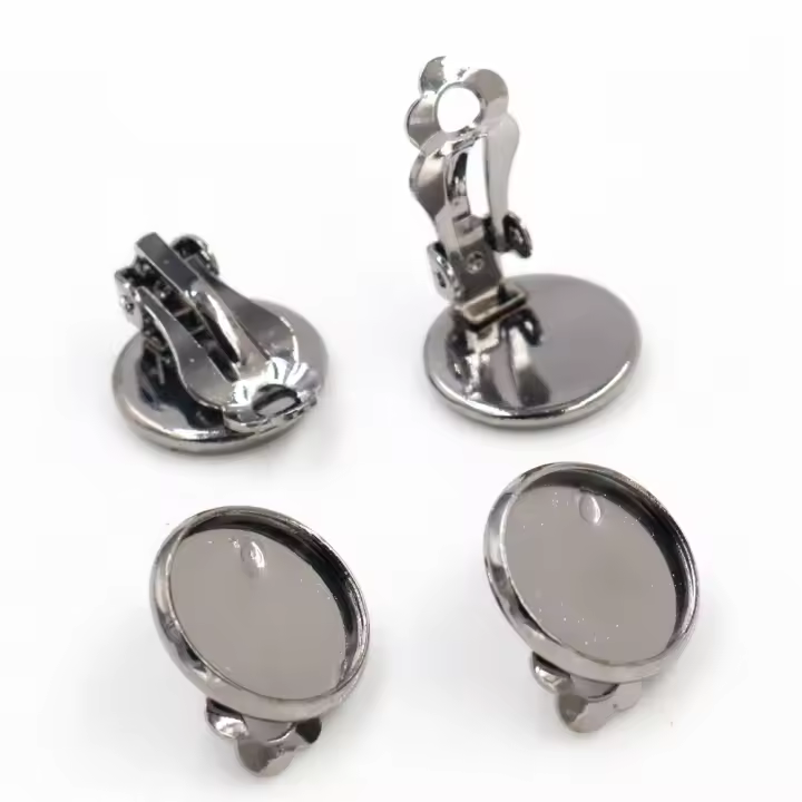 10pcs Pendientes De Cobre 12mm 8 Colores Enchapados Base Para 10 Cabochones De Vidrio Accesorios De Joyería Hechos a Mano - 1