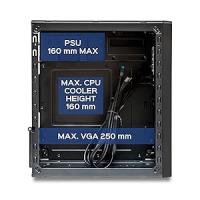 UNYKAch NUMEN 300 Pro – Caja PC Micro ATX, 4 USB (2×3.0 + 2×2.0), Soporte ATX, GPU hasta 250 mm, Compacta Negra/roja, Ideal para Empresas, Comercios e Instituciones - details 2