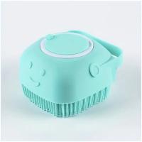 Cepillo De Baño Para Perros De Silicona Suave Con Dispensador De Shampoo Masaje Suave Y Eficiente Para El Aseo De Gatos - details 2
