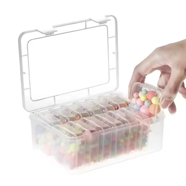 12-pack Plast Clear Storage Boxes Organizer Small Storage Container - 1