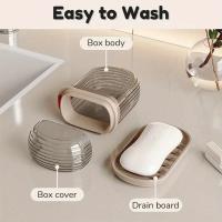 Juego De Caja De Detergente Y Portajabón De Viaje Duradero De Plástico Accesorios De Baño Perfectos Para Camping - details 5