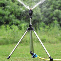 Juego De 1 Riega Rotatoria De 360 Grados Con Tripode Para Jardín Y Césped Soporte Telescopio Con Cabeza De Riega En Tripode Acero Inoxidable - details 2