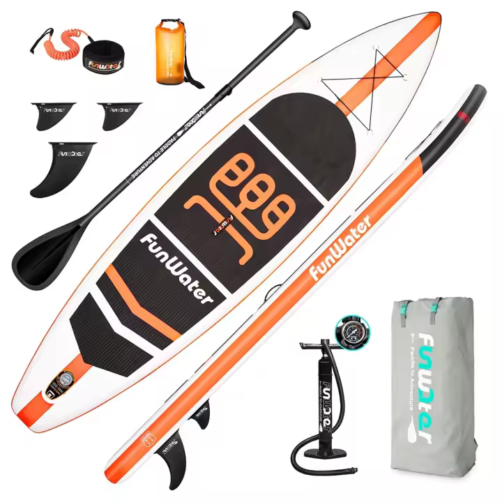 Tabla Paddle Surf Hinchable de Remo Inflable de pie FunWater Sup Inflable de 15cm de Grosor para Todos los Niveles de Habilidad, Paleta Ajustable, Funda Impermeable para teléfono móvil , Tabla de Remo Inflable para jóvenes y Adultos 335*83*15cm - 1