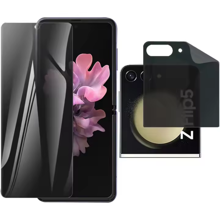 Z Flip 5 Screen Protector, Privacy Screen Protector Compatible Samsung Galaxy Z Flip 5 Anti-peeping Outer+inner Screen Protector Film - 1