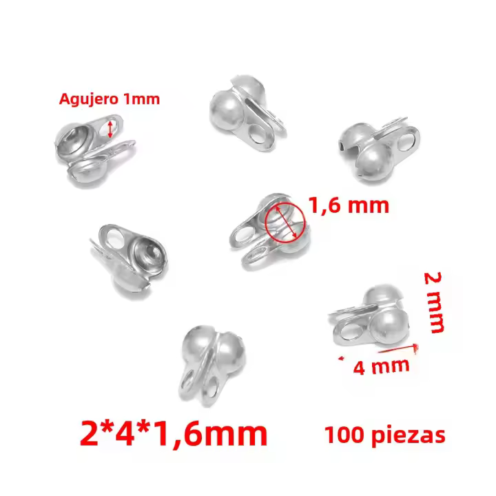 50-100pcs Aros De Acero Inoxidable Para Cadena De Bolas Dorada Con Conectores Y Cierre Para Fabricación De Pulseras Y Collares DIY - 1